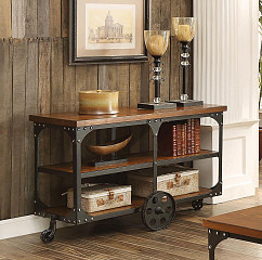 Rustic Brown Sofa Table, 48.00 X 18...
