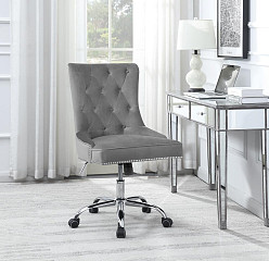                                                  							Modern Grey Velvet Office Chair, 23...
                                                						 
