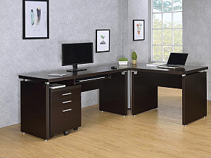 Skylar Contemporary Cappuccino Computer Desk, 55.00 X 27.50 X 30.75"H