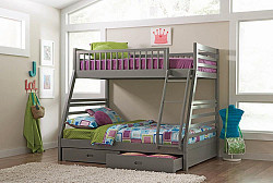                                                  							Ashton Grey Twin-Over-Full Bunk Bed...
                                                						 
