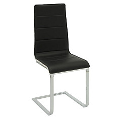                                                  							Dining Chair, Blk & Wht/Chrome,  17...
                                                						 