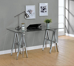 Casual Silver Glass Top Adjustable ...