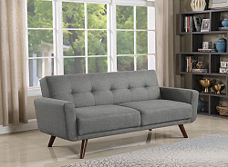 Mid-Century Modern Grey and Walnut ...