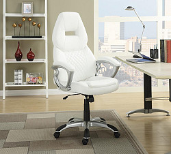                                                  							Contemporary White Office Chair, 26...
                                                						 
