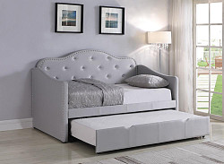                                                  							Pearlescent Grey Upholstered Daybed...
                                                						 