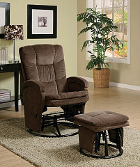 Casual Chocolate Reclining Glider W...