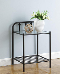                                                  							Livingston Nightstand, Bronze/Clear...
                                                						 