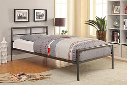 Fisher Gunmetal Twin Bed, 41.50 X 7...