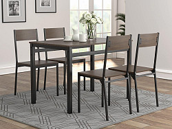                                                  							5PC Dining Set, Dark Brown, 43.25 X...
                                                						 