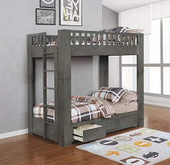                                                  							Twin/Twin Bunk Bed (Antique Grey), ...
                                                						 