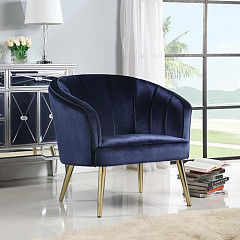                                                  							Upholstered Accent Chair Blue, 35.0...
                                                						 