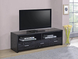 Contemporary Black Oak 62" TV Conso...