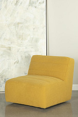                                                  							Swivel Armless Chair, Mustard, 34.5...
                                                						 