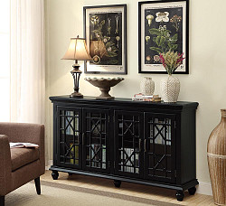                                                  							Traditional Black Accent Cabinet, 6...
                                                						 