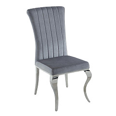                                                  							Side Chair, Grey/Chrome 19.00"w x 2...
                                                						 