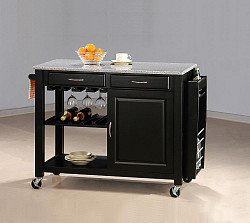                                                  							Black Kitchen Cart With Granite Top...
                                                						 