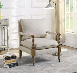                                                  							Upholstered Accent Chair Beige and ...
                                                						 