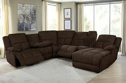                                                  							6 PC Power Sectional (Brown)  109.5...
                                                						 