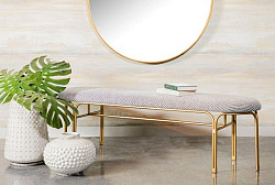                                                  							Accent Bench (Grey/Gold) 60.00 X 15...
                                                						 