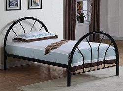 Transitional Black Twin Bed, 42.00 ...