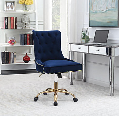                                                  							Modern Blue Velvet Office Chair, 23...
                                                						 
