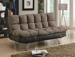                                                  							Casual Overstuffed Brown Sofa Bed, ...
                                                						 