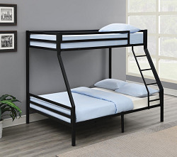                                                  							Twin/Full Bunk Bed (Matte Black), 7...
                                                						 