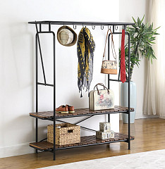                                                  							Clothes & Shoe Standing Rack, Tobac...
                                                						 