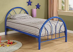                                                  							Transitional Blue Twin Bed, 42.00 X...
                                                						 