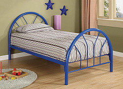 Transitional Blue Twin Bed, 42.00 X...