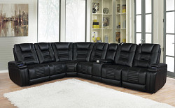                                                  							7 PC Dual Power Sectional (Black), ...
                                                						 