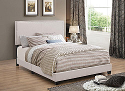                                                  							Boyd Upholstered Ivory Full Bed, 55...
                                                						 
