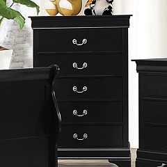                                                  							Louis Philippe Black Five-Drawer Ch...
                                                						 