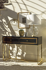                                                  							Console Table
  (Black/Gold), 47.25...
                                                						 