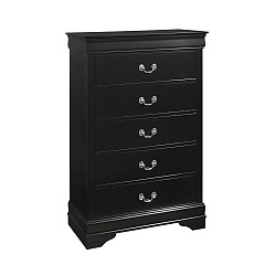                                                  							Louis Philippe 5-Drawer Chest Black...
                                                						 
