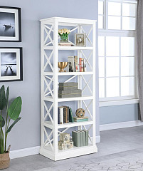                                                  							Johansson Antique White Bookcase, 3...
                                                						 