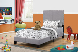                                                  							Boyd Upholstered Grey Twin Bed, 43....
                                                						 