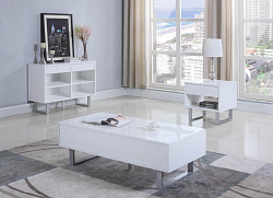 Contemporary Glossy White/Brushed ...