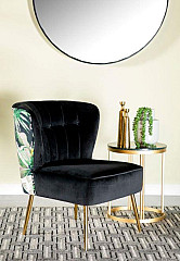                                                  							Accent Chair, Black/Floral 25.50 X ...
                                                						 