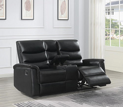 MOTION LOVESEAT W/ CONSOLE (BLACK),...