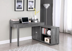                                                  							L-Shape Desk W/ Outlet (Weathered G...
                                                						 