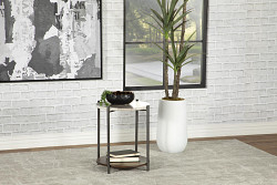                                                 							Accent Table, White Marble/Gunmetal...
                                                						 