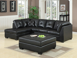                                                  							Darie Contemporary Black Sectional,...
                                                						 