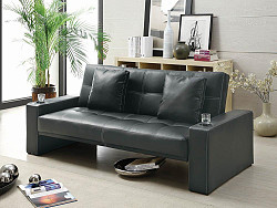                                                  							Contemporary Black Sofa Bed, 64.00 ...
                                                						 