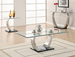                                                  							Contemporary Satin Sofa Table, 48.0...
                                                						 