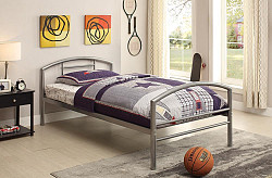                                                  							Baines Casual Silver Twin Bed, 42.2...
                                                						 
