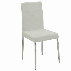                                                  							White and Chrome Dining Chair (Pack...
                                                						 