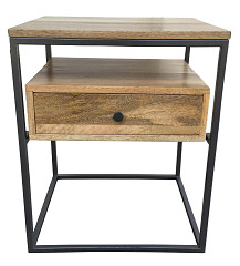                                                  							Accent Table, Natural/Gunmetal, 18....
                                                						 
