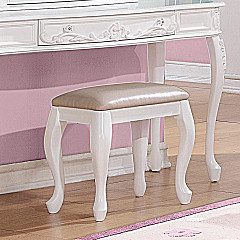 Caroline White Stool, 19.25 X 13.50...