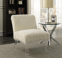                                                  							Contemporary White Accent Chair, 23...
                                                						 
